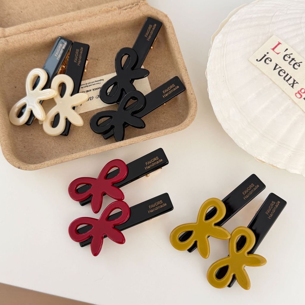 Kẹp tóc nơ Acetate Hàn Quốc dành cho nữ Kẹp tóc