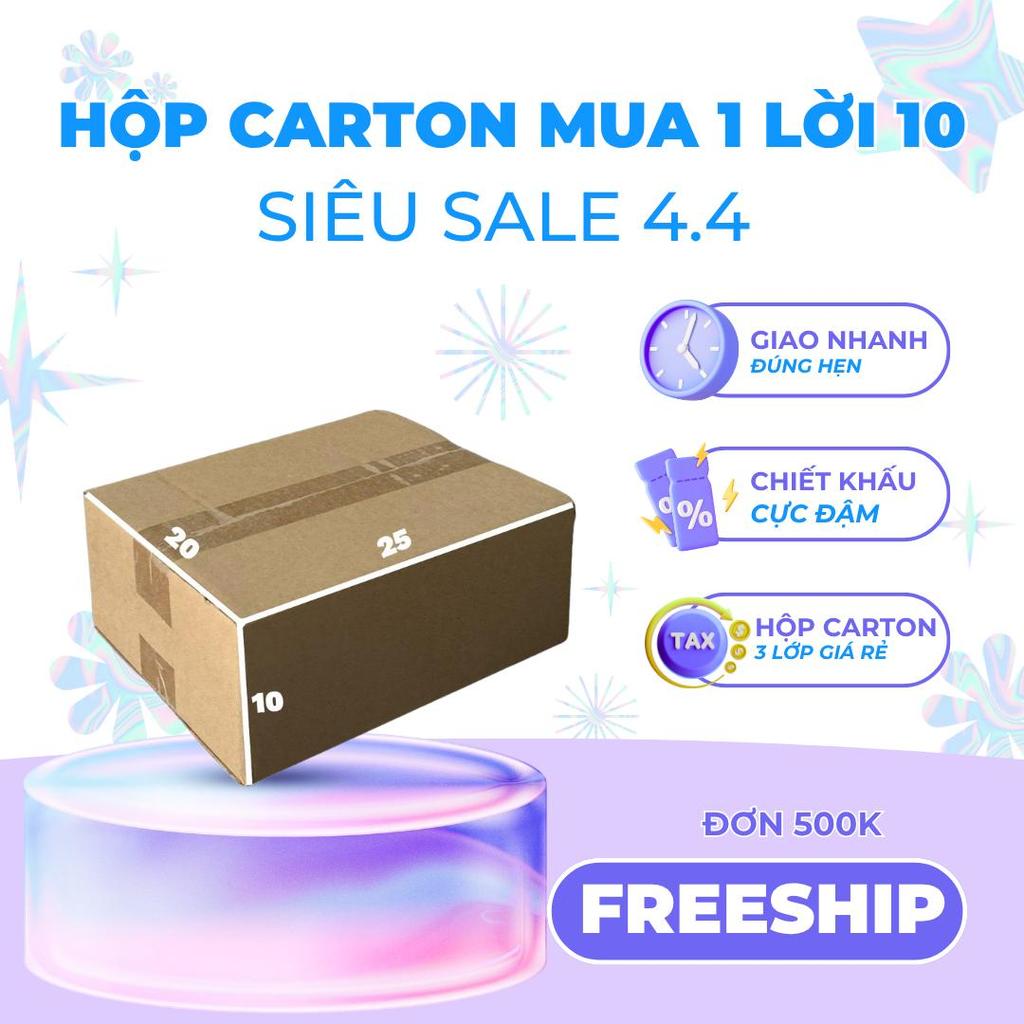 hộp carton 25x20x10 bộ 50 trơn cứng cáp