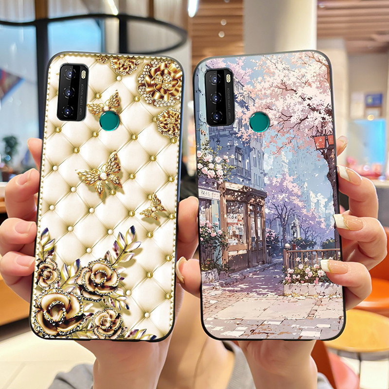 Ốp Điện Thoại Màu Đen Mềm Chống Trầy Xước Cho BLU G51 Plus Ốp Lưng Nhiều Màu Sắc Hoa Tím Phổ Biến Ch