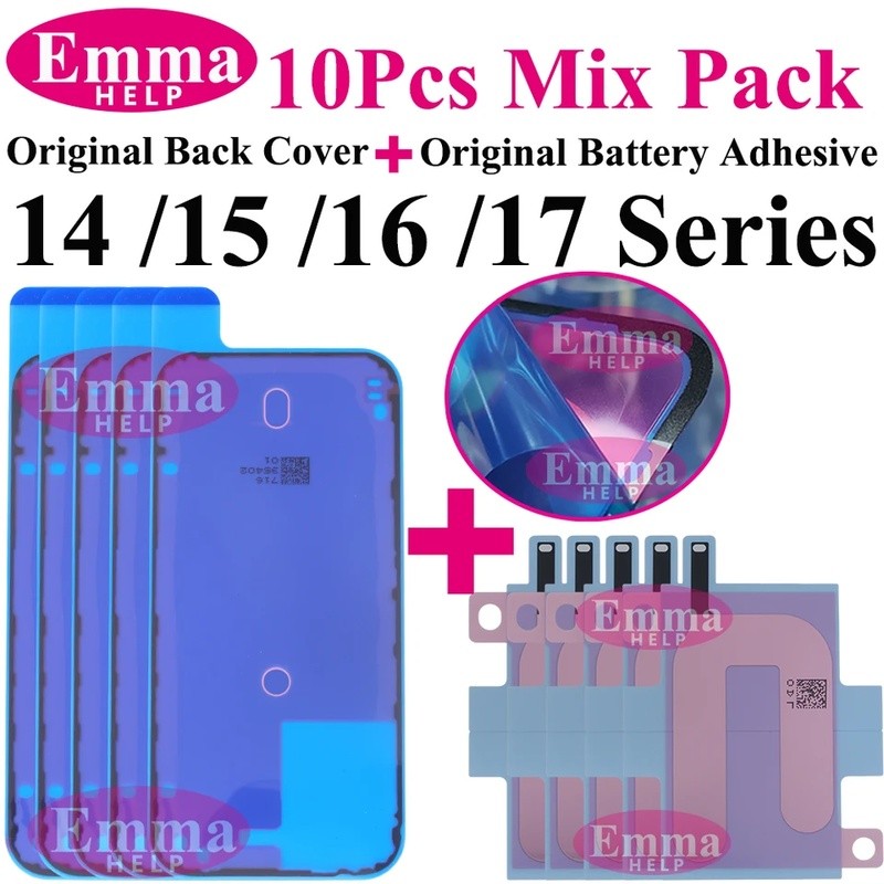 10 Chiếc Mặt Sau Cói Dính Pin Dán Cho iPhone 16 Plus 15 17 Pro Max Air 16E 14 Chất Lượng Sửa Chữa Ph