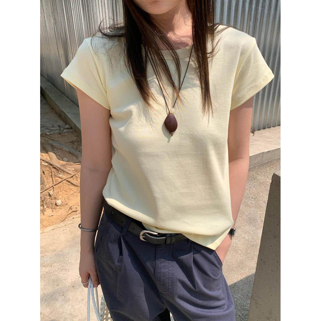 Áo Thun Ngắn Tay Cổ Tròn Phong Cách Hàn Quốc Cho Mùa Hè - K335