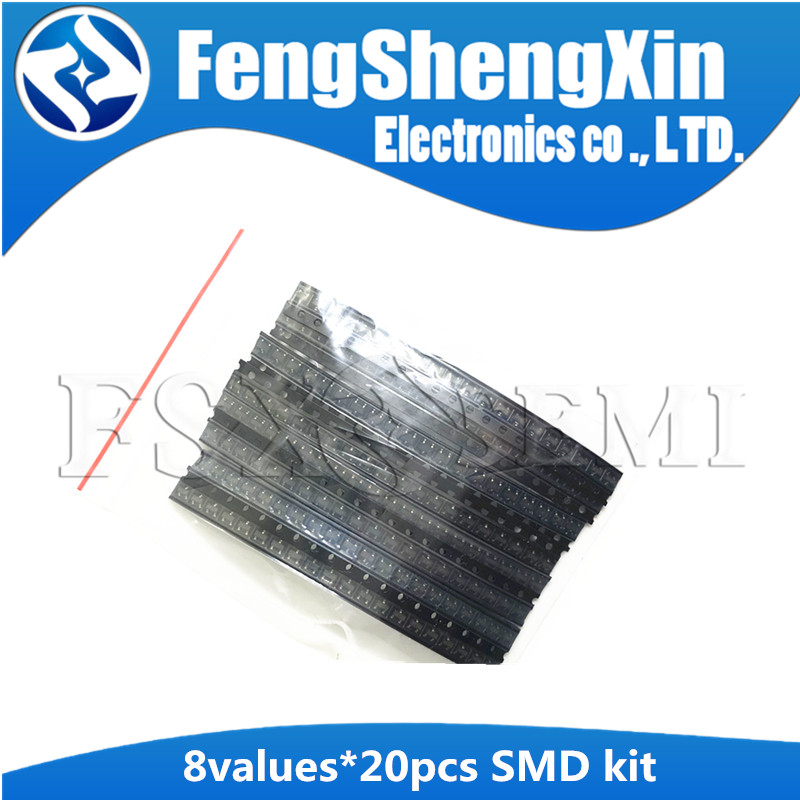8values X20pcs = 160 chiếc Ống hiệu ứng trường SMD MOS kIT SI2300 SI2302 SI2303 SI2305 SI2306 AO3407