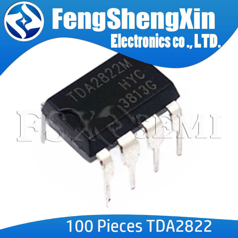 100 Cái / lốc TDA2822M DIP8 TDA2822 DIP 2822M DIP-8 DUAL LOW-VOLTAGE POWER AMPLIFIER IC