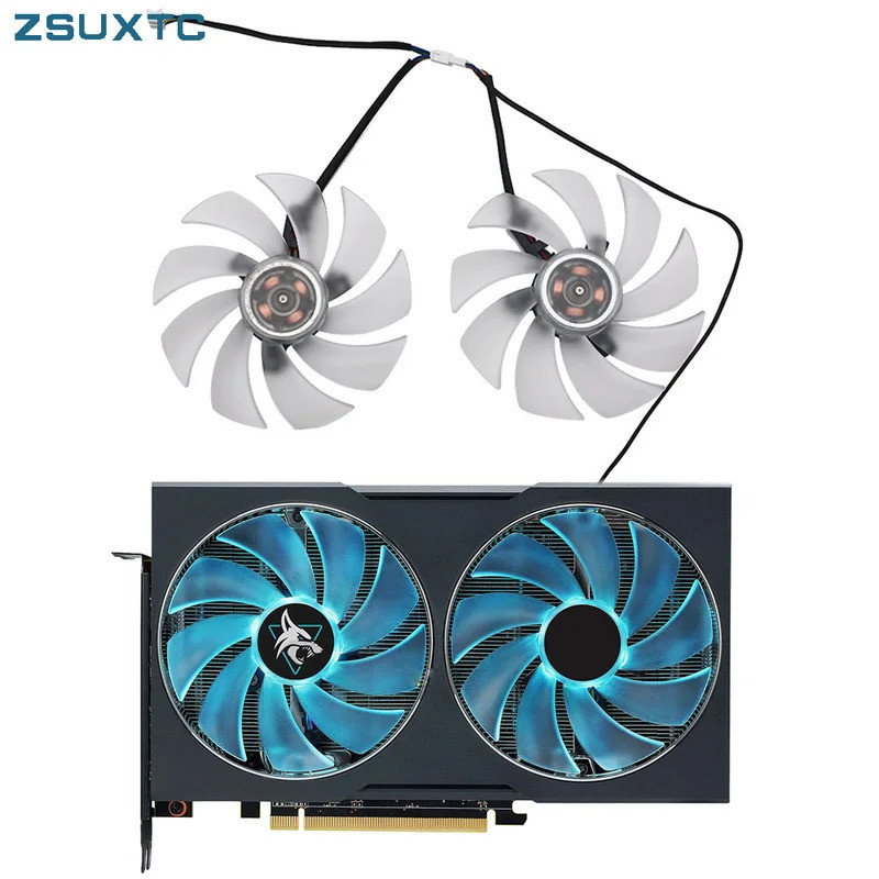 Quạt Làm Mát 4PIN HL FD10015H12D Cho Power color RX 6650 6600 XT 7600XT Hellhound Card Đồ Họa Quạt G