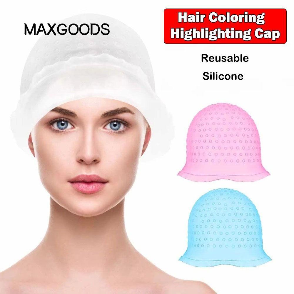 Mũ tô màu tóc MAXGOODS, Có thể tái sử dụng với móc tô màu tóc Mũ nổi bật, Bán chạy Silicone Hair Dyi
