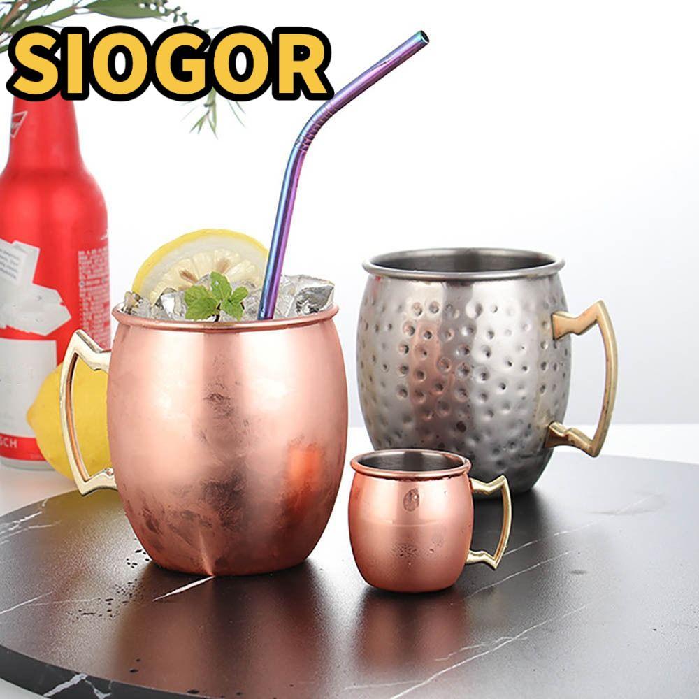 Cốc Cốc SIOGOR, Cốc Đồng Nguyên Chất Mule Moscow Thủ Công, Có Tay Cầm Đinh Tán Mạnh Mượt 500ml Cốc M