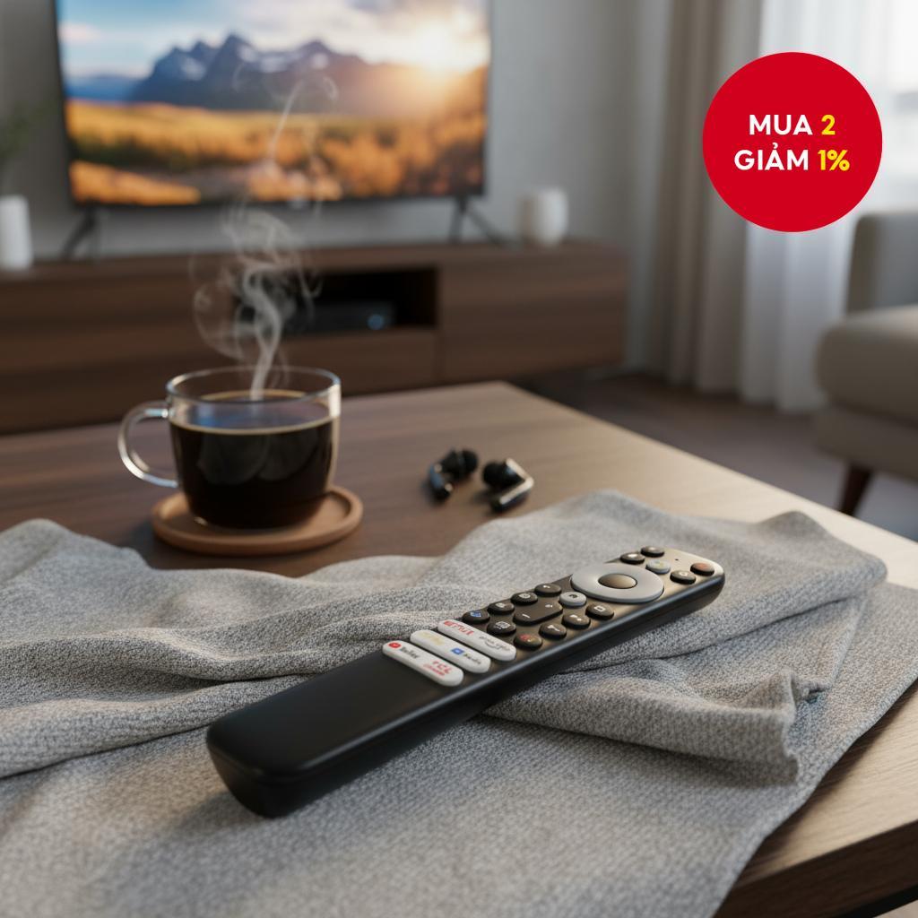 Điều khiển giọng nói Bluetooth TV TCL Smart 902V với phím FBT PLAY APP cho Việt Nam