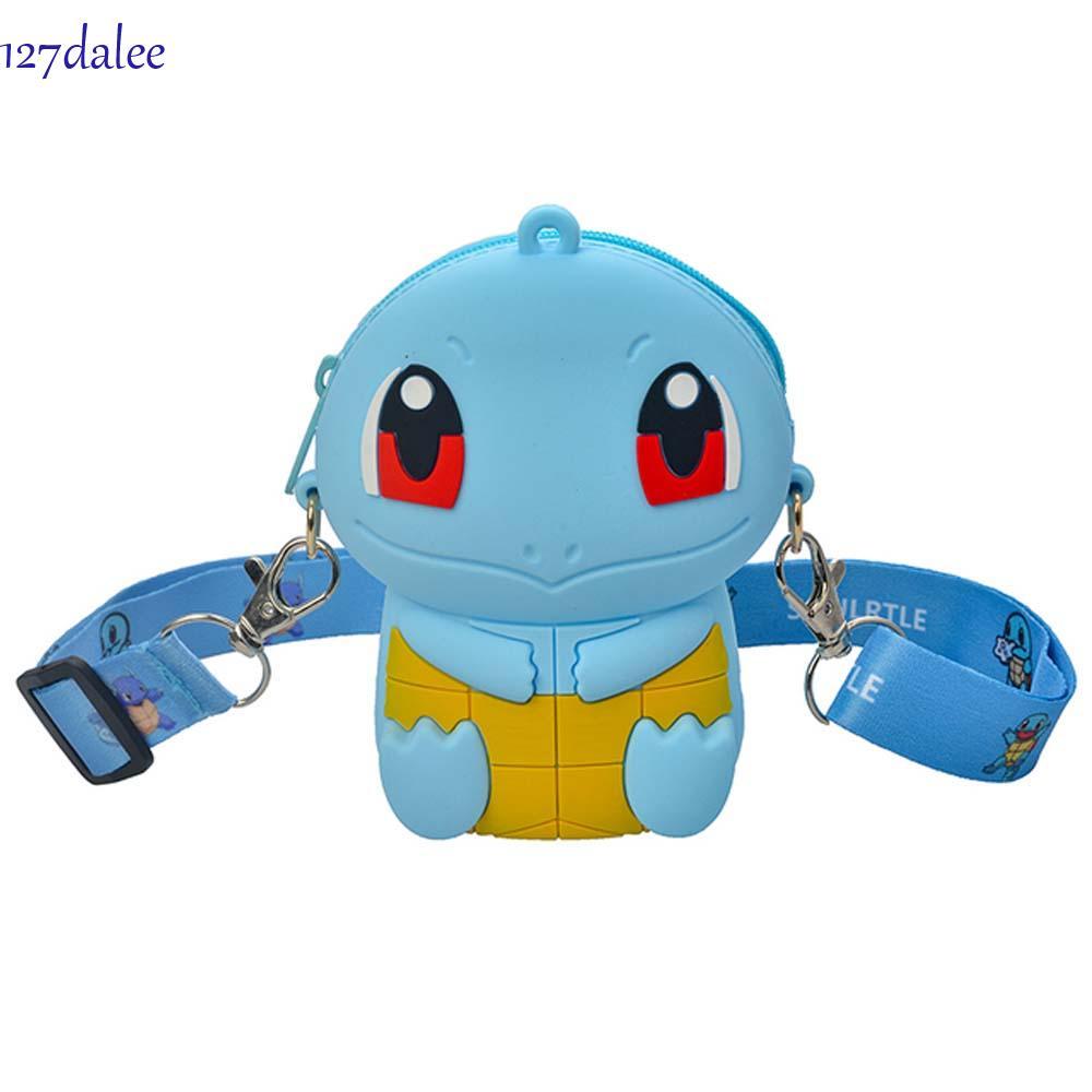 DALEE Pokemon Go Coin Purse Eevee Silicone Squirtle Quà tặng trẻ em kawai Túi đeo vai trẻ em