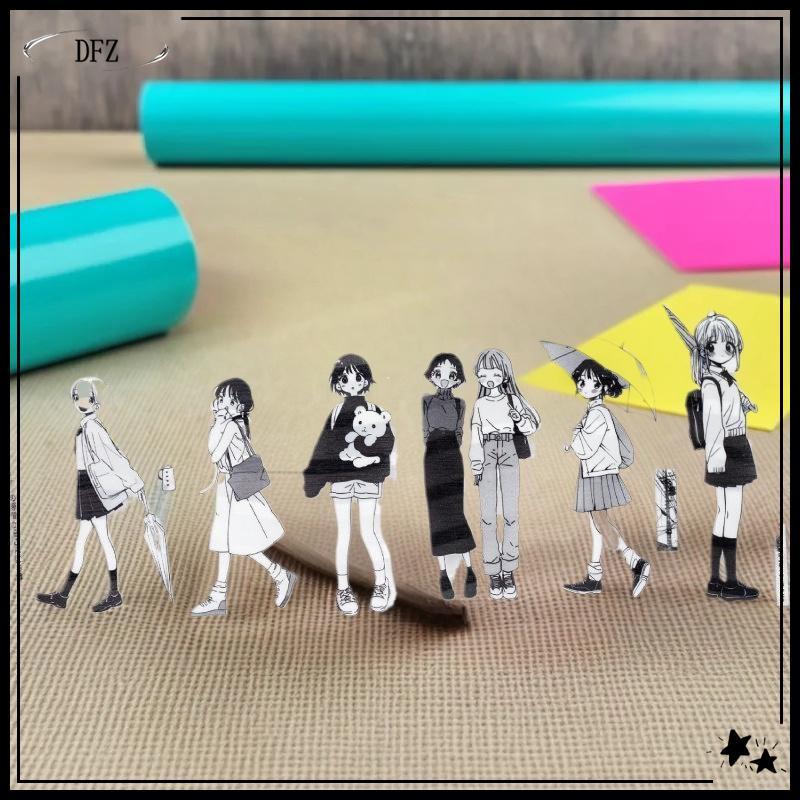 TOMJ 2m / cuộn Sổ Lưu Niệm Nhật Ký Album Văn Phòng Phẩm Miếng Dán Kawaii Nhật Bản ck Và Trắng Manga 