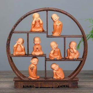 Tượng 12 Chú Tiểu Hòa Thượng Mini Đáng Yêu | Tương Trang Trí Nhà Cửa. Chỉ Có Tượng Không Kèm Hoa .