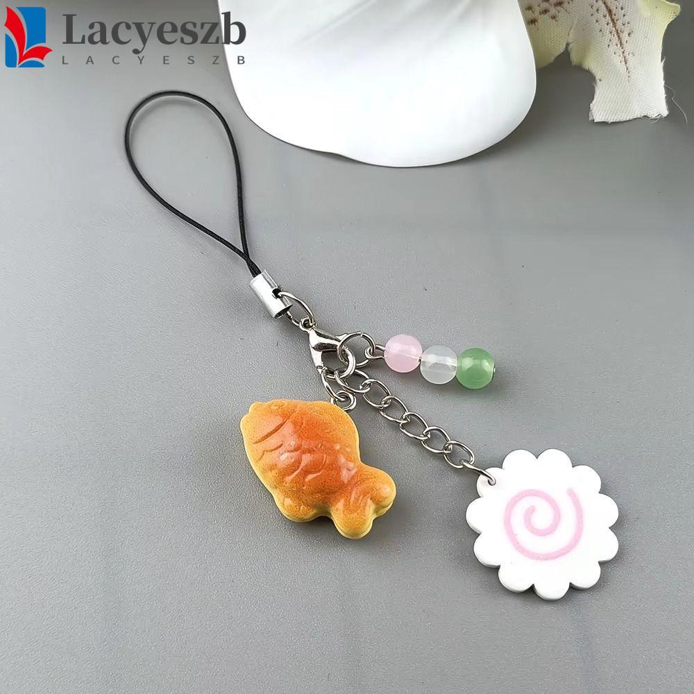LACYESZB Thực Phẩm Taiyaki Mặt Dây Chuyền, Túi Nhật Bản Móc Khóa Bánh Cá Móc Khóa, Thời Trang Màu Hồ