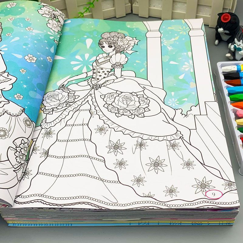 New Product#Children's Versatile Princess Colorful Drawing and Coloring Book Kindergarten Painting B