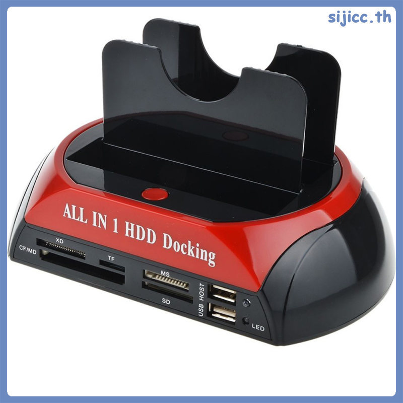 HDD Docking Station IDE Dual USB Clone Ổ cứng Đa chức năng Đầu đọc với phích cắm US sijicc