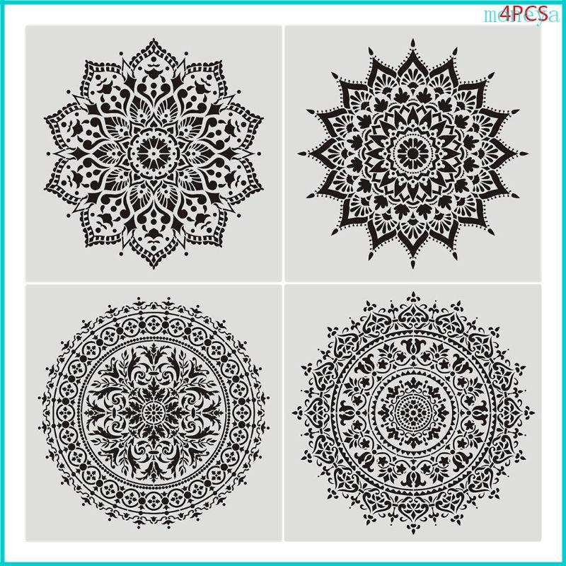 Mya 4 Hoa Stencil Tranh Treo Tường DIY Bản Vẽ Cho Tầng Gạch Funiture