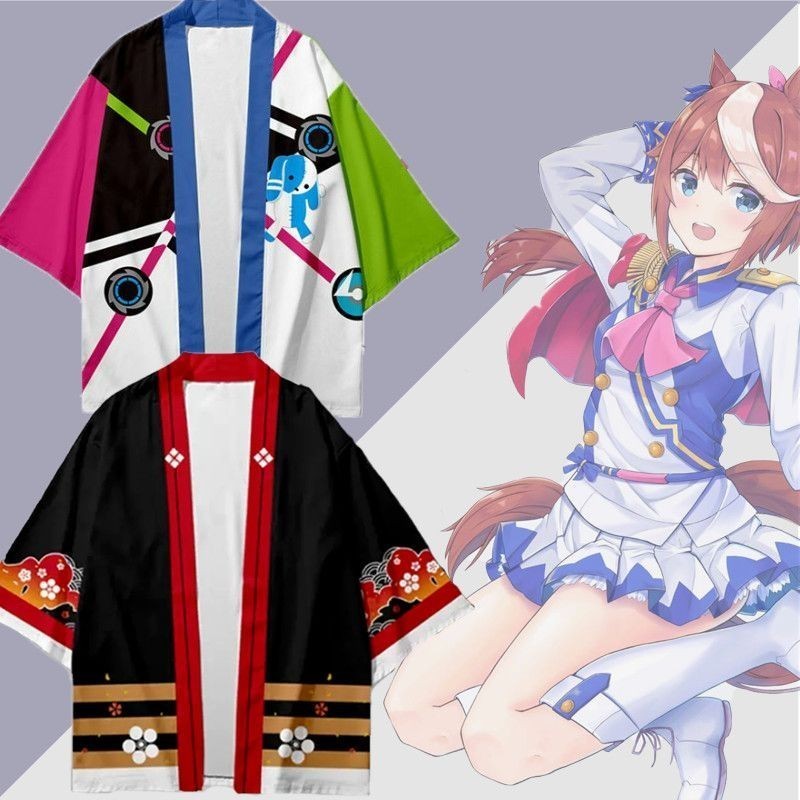 Uma Musume Đẹp Derby Kitasan Đen Cosplay Nhập Vai Trang Phục Kimono Hiroshi Bông Tai Kẹp Yukata Truy