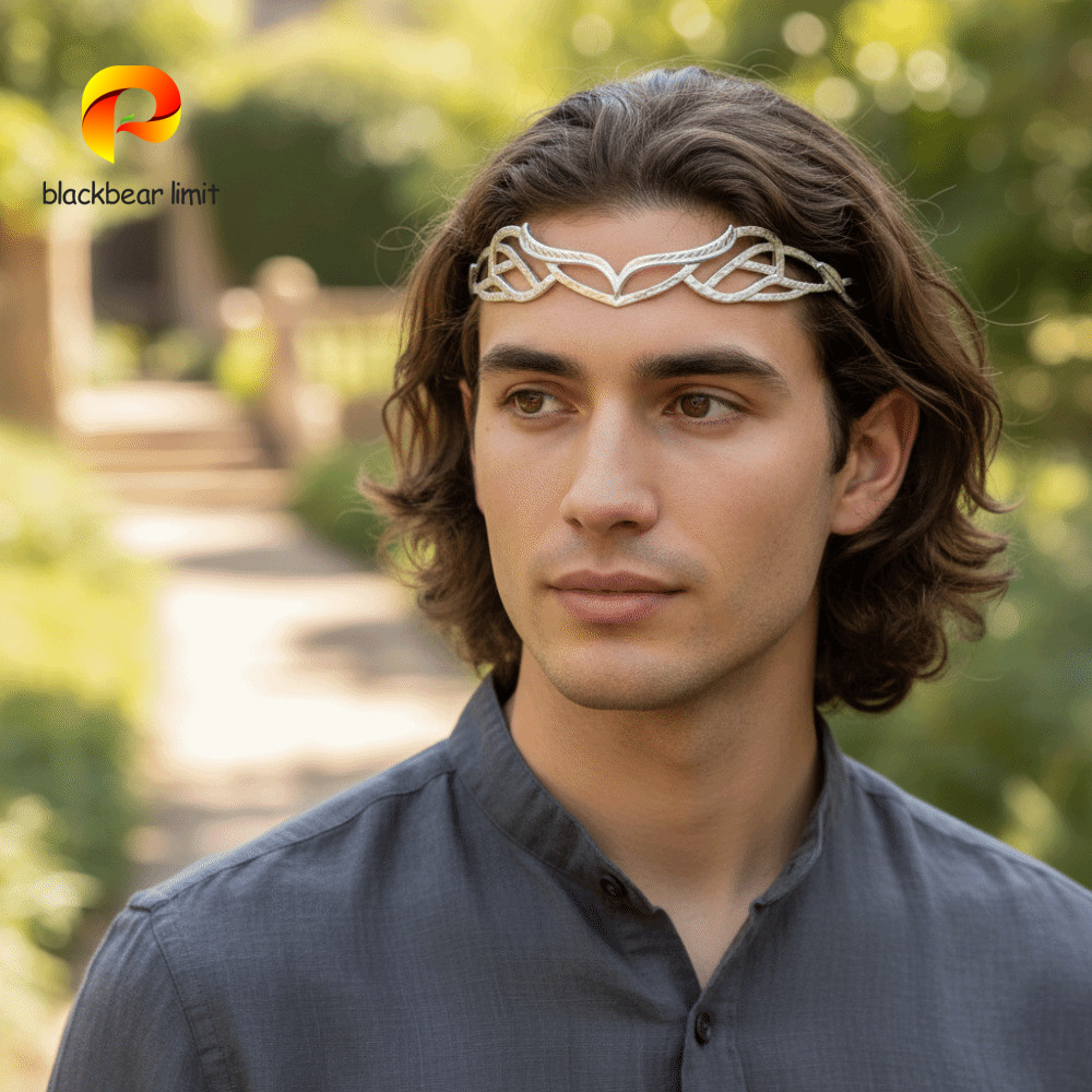 BLACKBEAR LIMITElf Lord Crown - Băng đô Hobbit Elrond Có Thể Điều Chỉnh, Phụ Kiện Cosplay Vintage