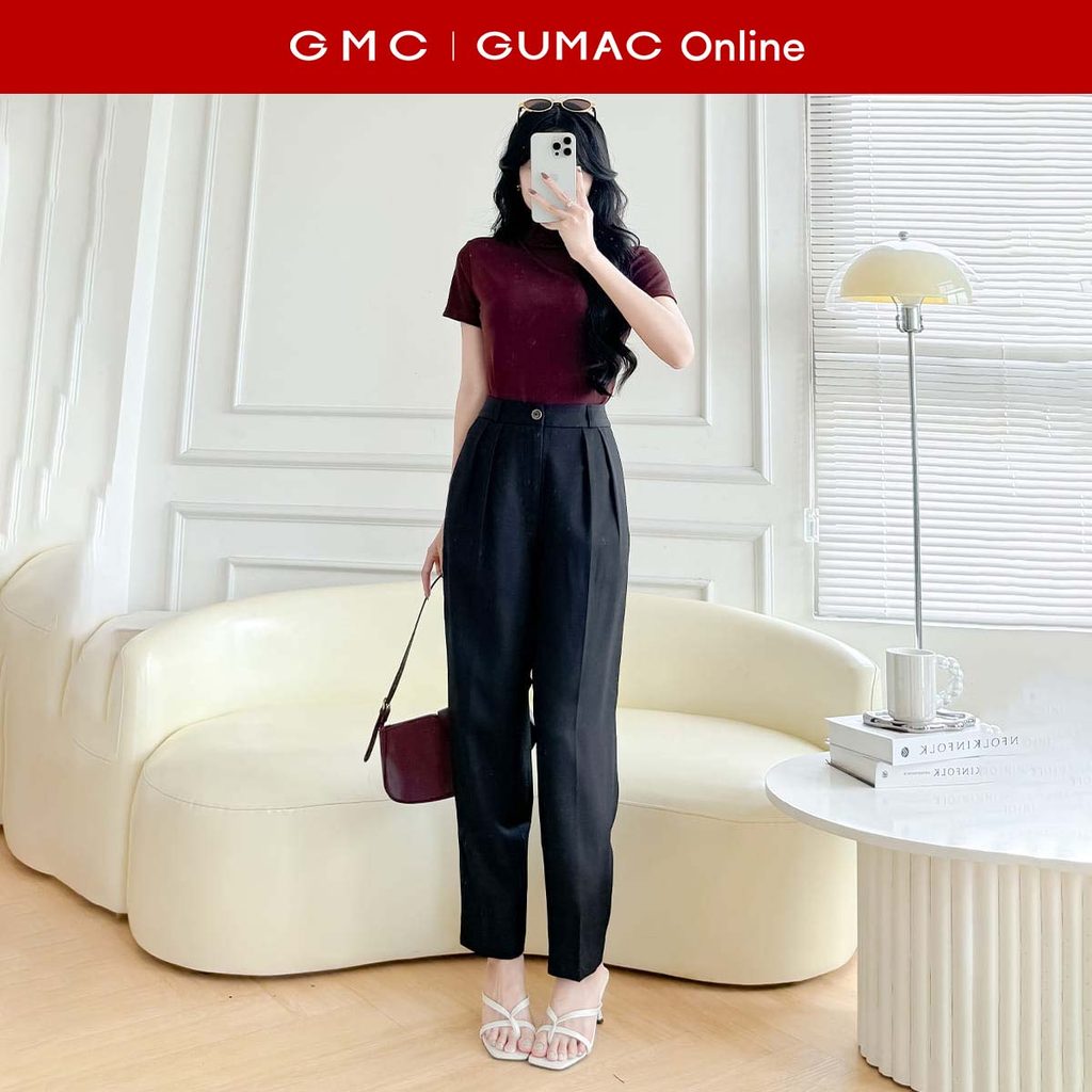 [MUA 2 GIẢM 25K] Quần tây nữ baggy 2 ly đính nút kiểu vải bố công sở thanh lịch thời trang GUMAC QF0