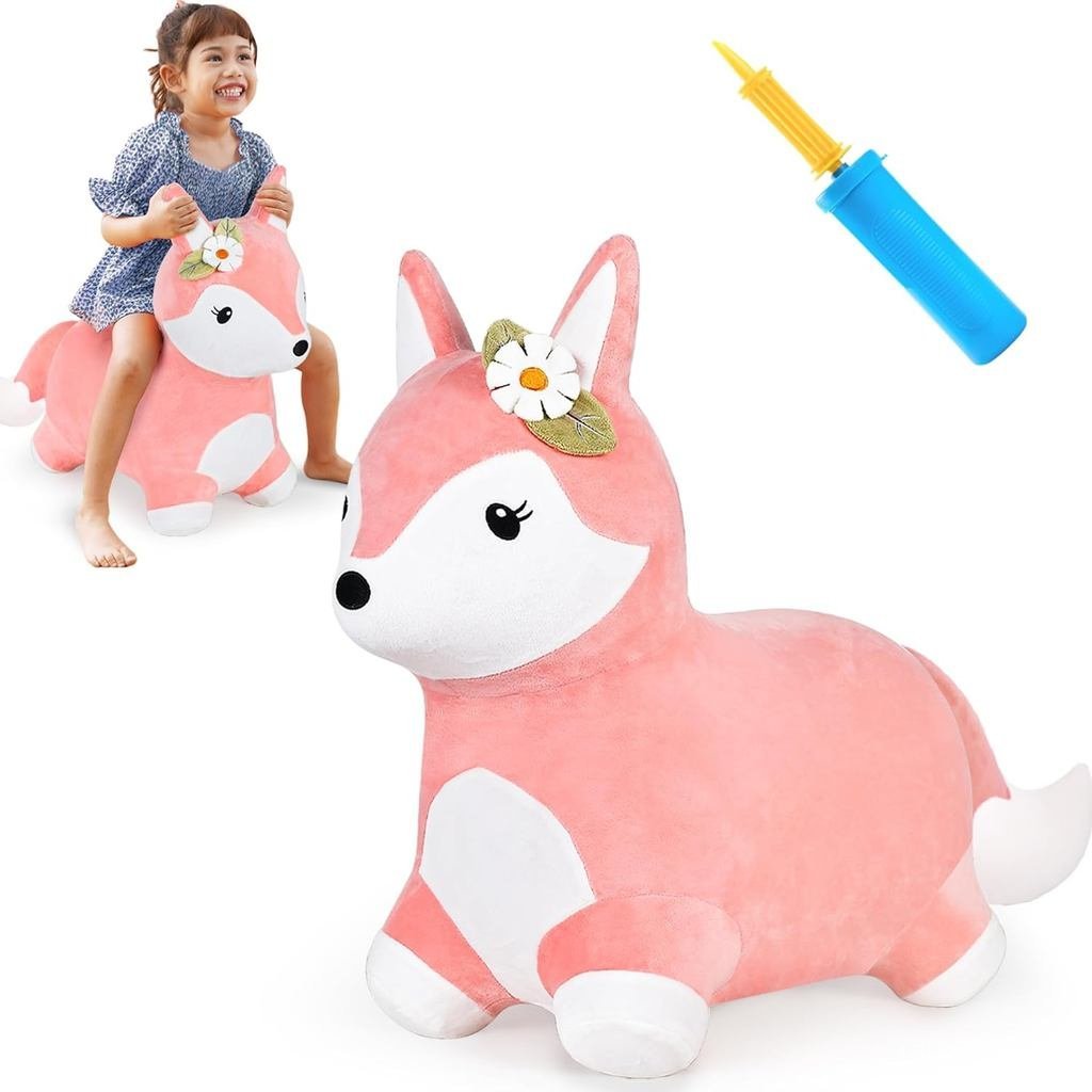 IPlay, iLearn Bouncy Pals Hopping Fox Horse, Đồ chơi phễu động vật nảy hơi cho bé gái mới biết đi, Đ