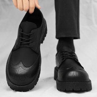 Sản phẩm mới Hàng có sẵn Giày nam mùa thu 2026 Phong cách Anh Quốc Giày da mũi to thông thường Giày cao gót đế dày Giày Derby20260118