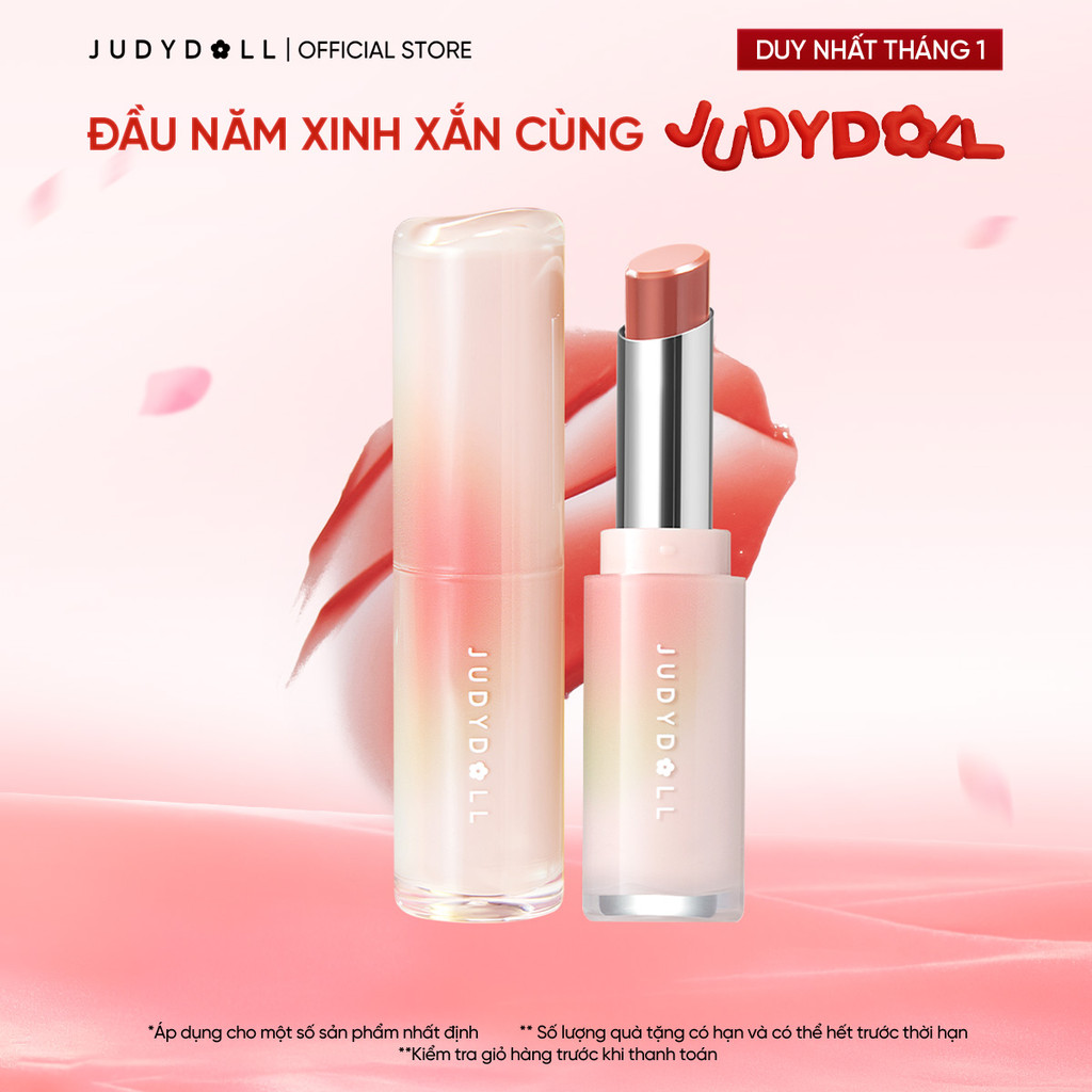JUDYDOLL Son dưỡng có màu Judydoll Watery Glow Lipstick Dưỡng ẩm Mềm môi Sáng da 3g