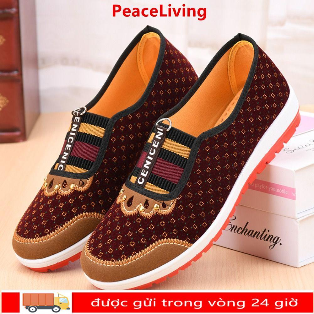 Giày Vải PEACELIVING, Giày Vải Bắc Kinh Cũ Miệng Tròn, Nóng Thoáng Khí Cũ Bắc Kinh Giày Vải Miệng Tròn Mùa Xuân Thu Đông