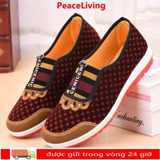 Giày Vải PEACELIVING, Giày Vải Bắc Kinh Cũ Miệng Tròn, Nóng Thoáng Khí Cũ Bắc Kinh Giày Vải Miệng Tròn Mùa Xuân Thu Đông
