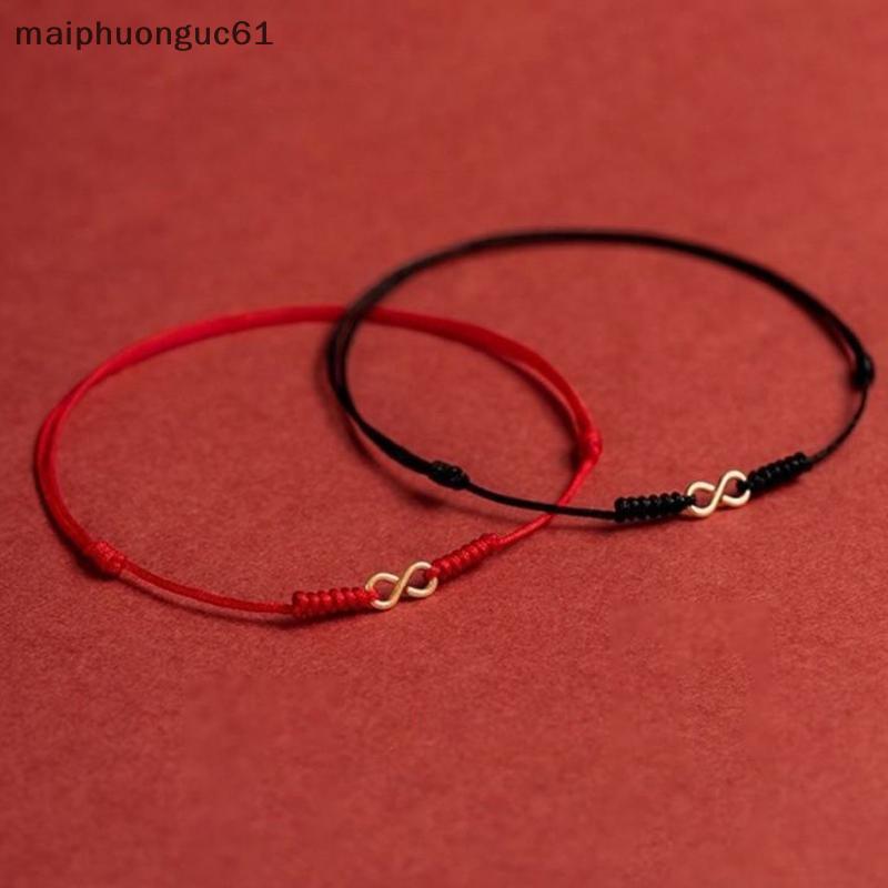 COD Hand Braided Red Rope Bracelet Alloy Hand Rope Couple Bracelet đơn giản khóa dân tộc oril Nữ Phụ
