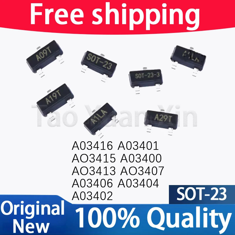5 CÁI AO3400 AO3401 AO3402 AO3404 AO3406 AO3407 AO3415 AO3416 AO3404 AO3406 AO3415 SMD Mosfet Transi