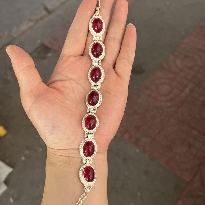 Bộ sưu tập cổ Vòng tay bạc cổ Kẻ sọc tay Đá quý Mặt trứng Dây chuyền bạc Miao Bạc Vòng tay sống Vòng