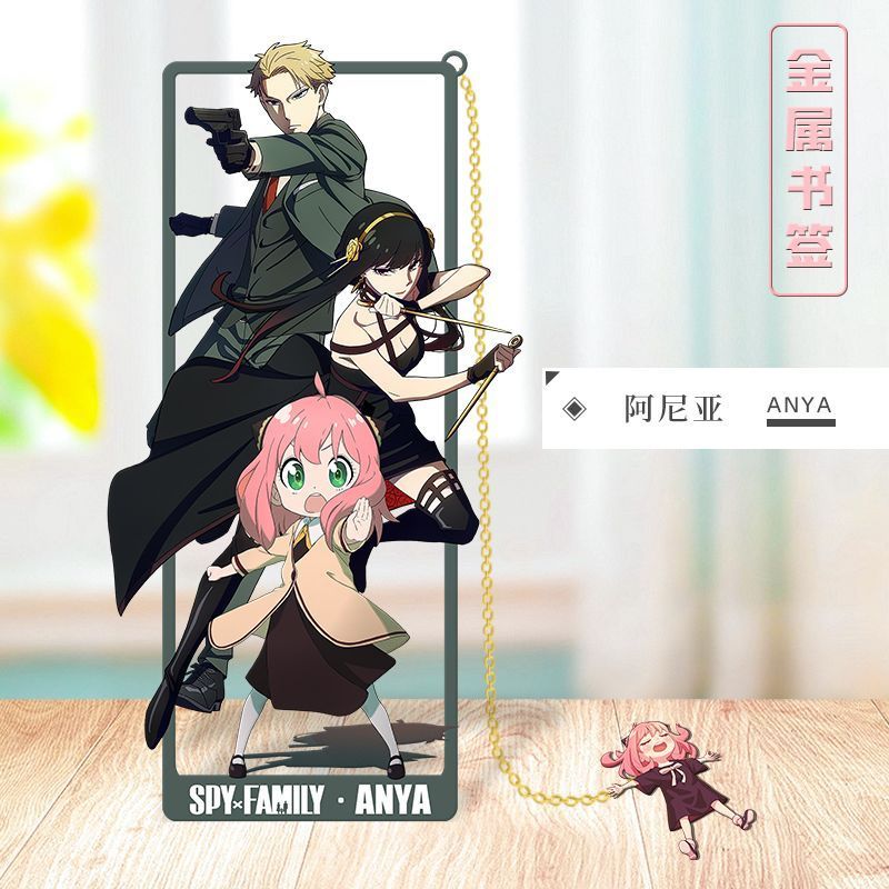 Anime SPY × GIA ĐÌNH Tua Rua Mặt Dây Kim Loại Đánh Dấu Trang Anya Forge Twilight Lid Forge Yor Briar
