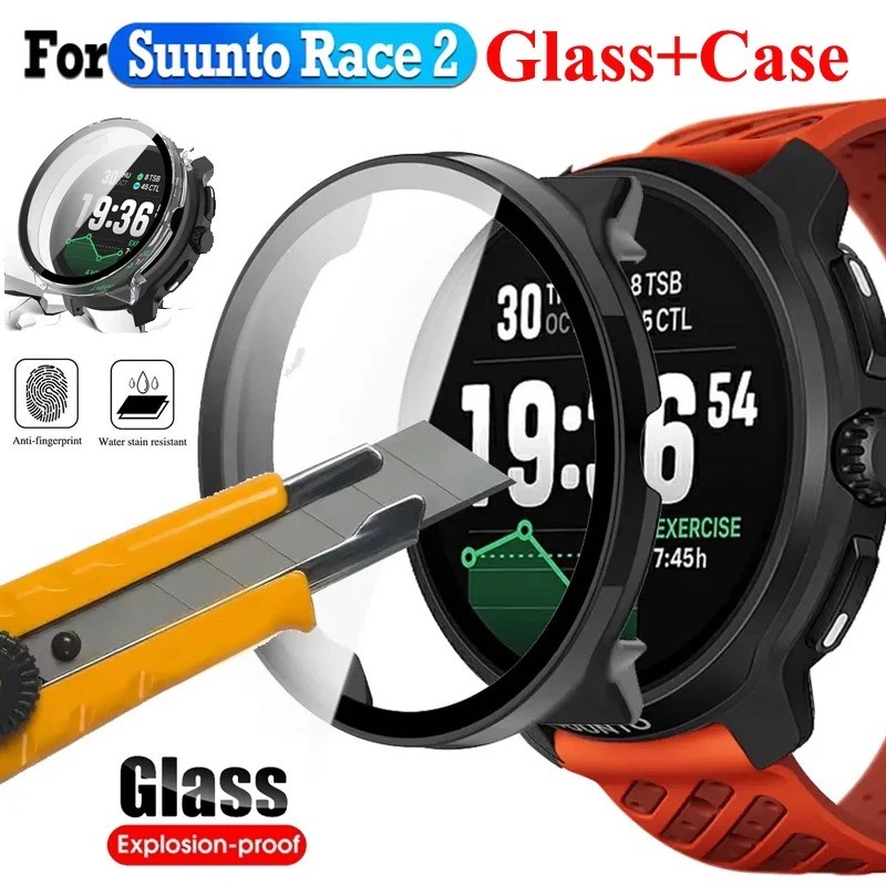 Ốp Lưng Cho Suunto Race 2 Phụ Kiện PC Ốp Lưng Chống Sốc + Kính Cường Lực Đồng Hồ Thông Minh Bảo Vệ M