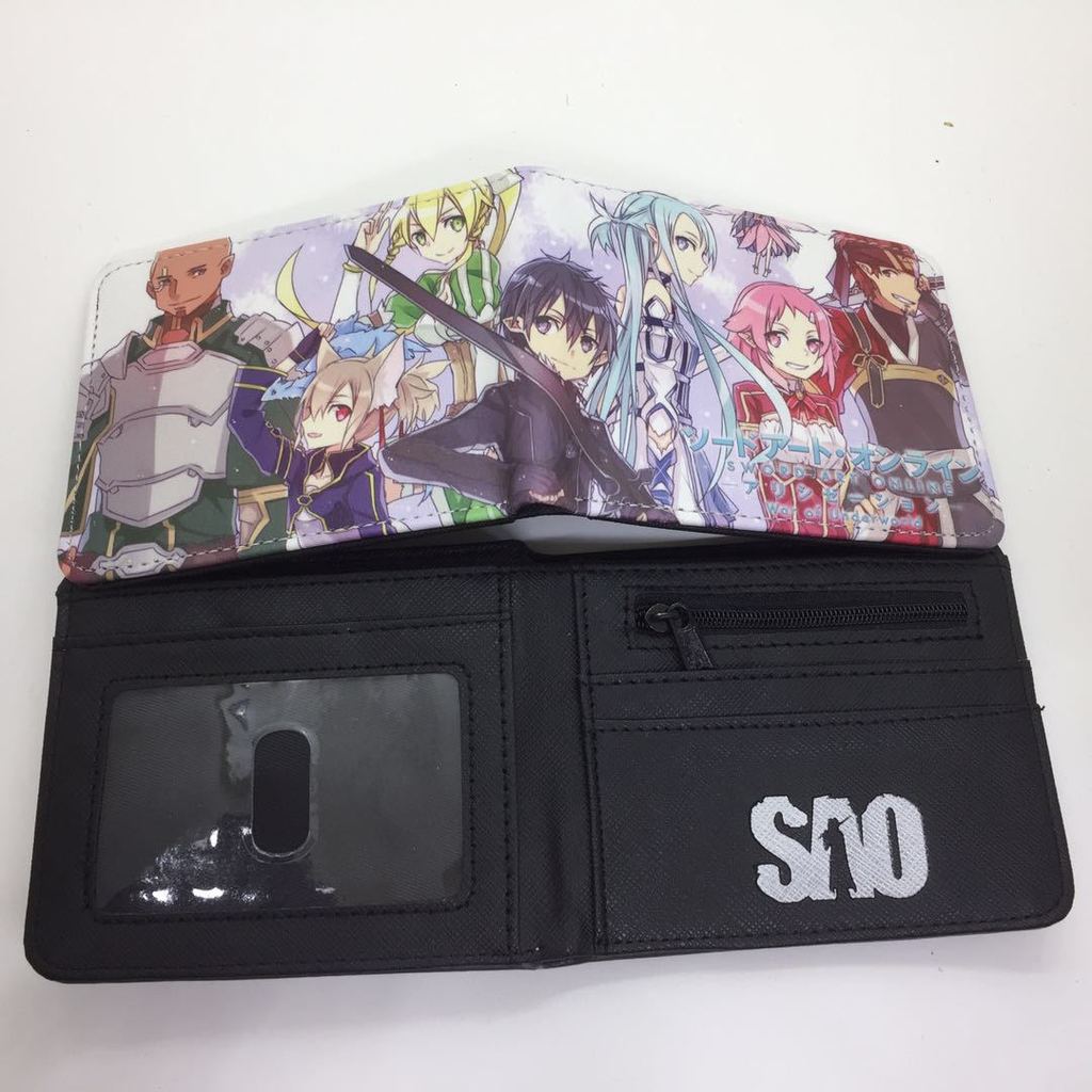 Ví đựng tiền xu 9F7X Ví PU Sword Art Ví trực tuyến
