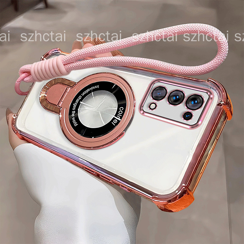 Ốp Lưng Cho OPPO RENO 5 5g / OPPO RENO 4 4G / reno5 4G Dây Đeo Cổ Tay Kẹo Dây Gấp Giá Đỡ Giá Đỡ Vỏ Đ