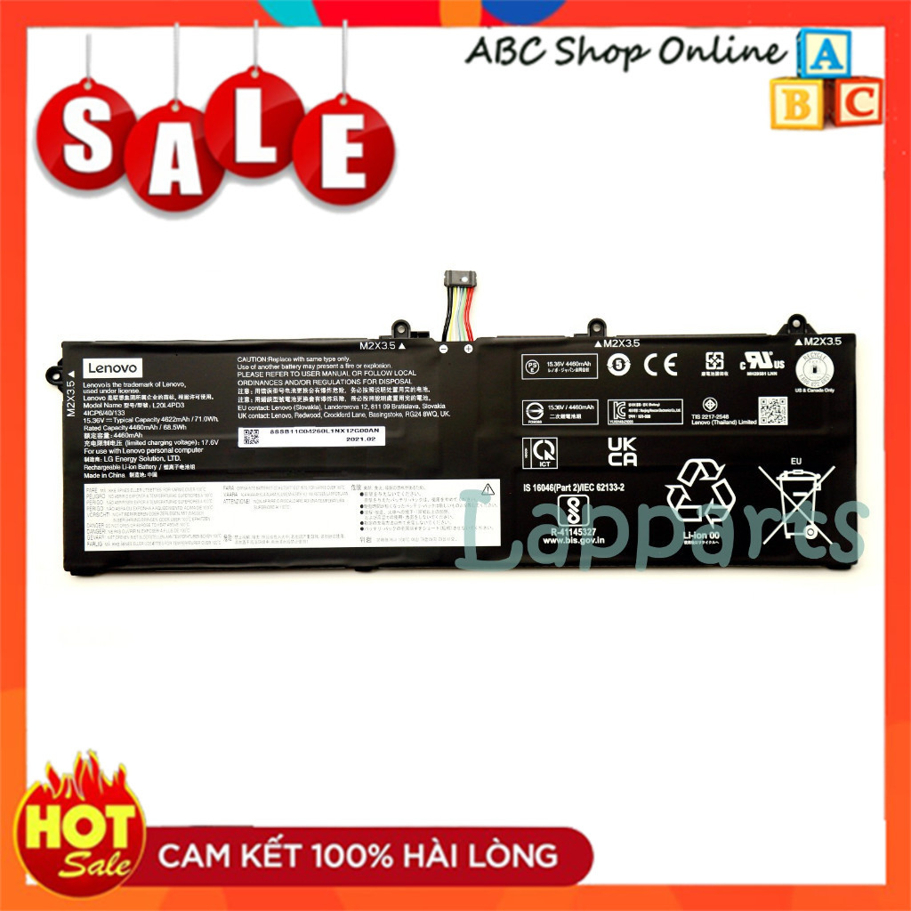 Pin Laptop Lenovo Legion Slim 7 15ACH6, Slim 7-15ACH6 L20M4PD3 L20L4PD3 5B11C04261 SB11C04262