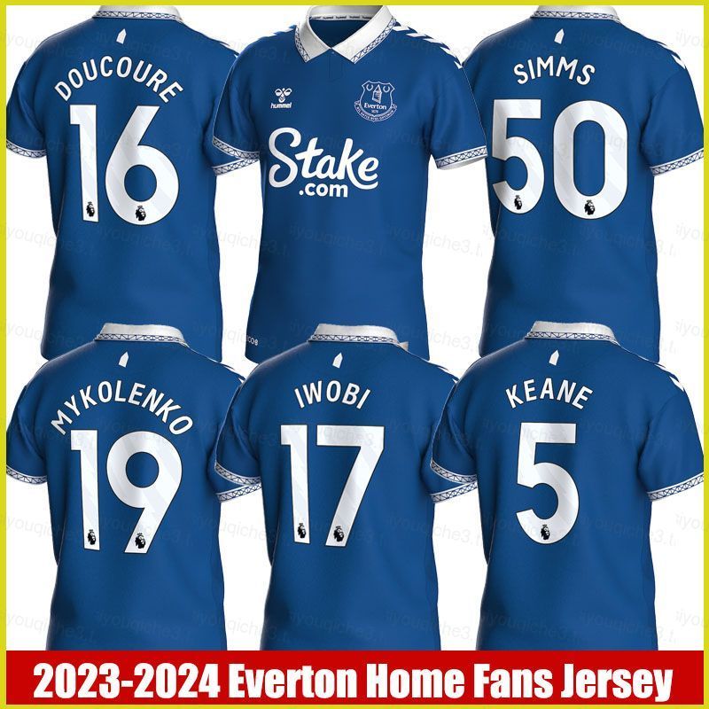 Áo Polo Everton 2023-2024 cho Nam, Áo Thun Bóng Đá Plus Size