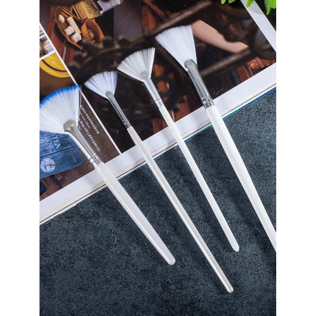 Spot Goods#Korean Skin Management AHA Peeling Essence Brush Water-Saving Fan-Shaped Wooden Handle So