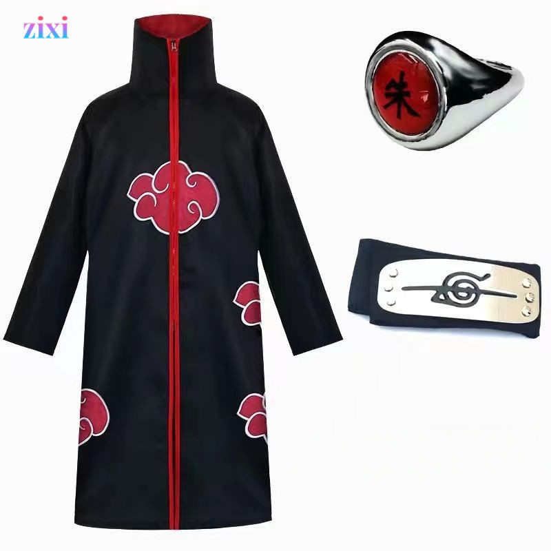 AnIME AKATSUKI ÁO CHOÀNG HÓA TRANG ITACHI NARUTO BỘ BAO VỆ TRÁN VÀ KUNAI