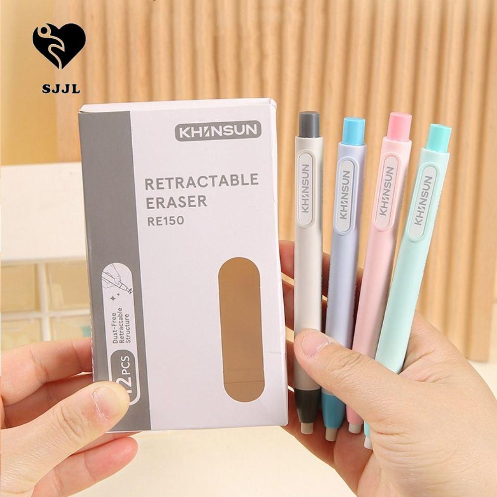 SJJL Press Pencil Eraser, Pen Style Writing Retractable Eraser, Thiết kế mới Hiệu quả Wiping Correct