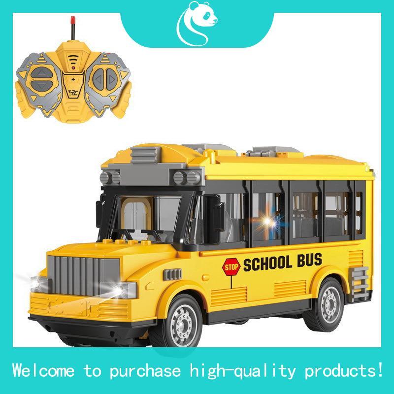 Xe bus điều khiển từ xa 4 chiều có đèn chạy pin AA – Mô hình xe bus city/school bus, xe điều khiển t