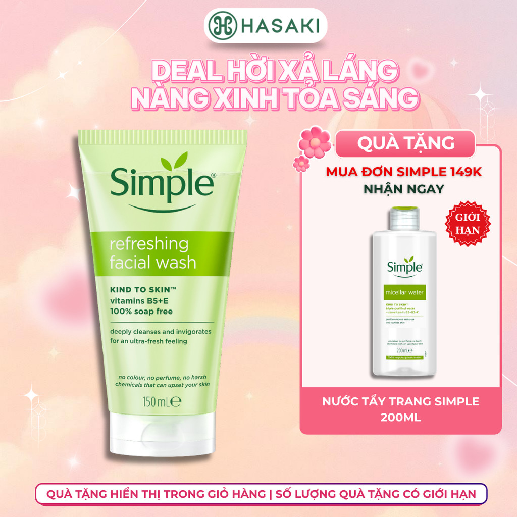 [DAILY] Sữa Rửa Mặt Simple Giúp Da Sạch Thoáng 150ml Hasaki Sản Phẩm Chính Hãng