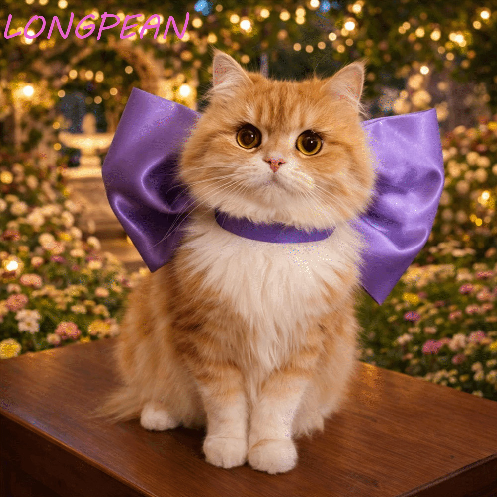 LONGPEAN Cat Bow Tie Collar, Mũ nón nơ mèo trang trọng có thể điều chỉnh, Trang trí thoải mái Trang 
