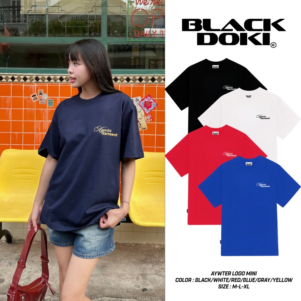 Áo thun BLACKDOKI AYWTER LOGO Nhiều màu form rộng tay lỡ unisex chất cotton 100% 2 chiều 260gsm mens