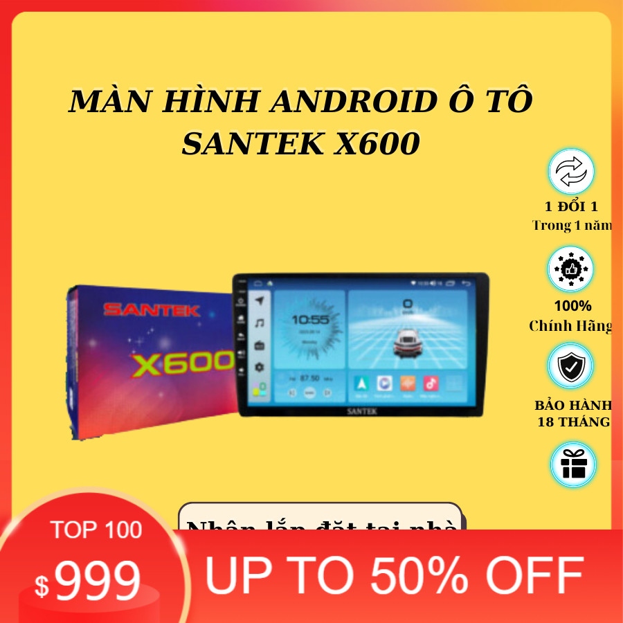 [Hàng Mới Về ] Màn hình Android ô tô Santek X600