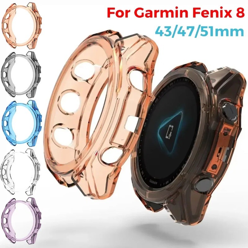 Ốp Lưng Silicon Cho Garmin Fenix 8 43mm 47mm 51mm Mềm TPU Bao Bảo Vệ Samrt Dây Đeo Đồng Hồ Vỏ Fenix8