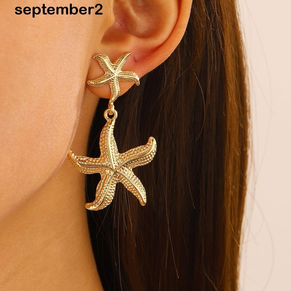 Bông tai hình sao biển SEPHL, Bông tai Dangle sao biển phóng đại Bohemian, Bông tai thả sao biển san