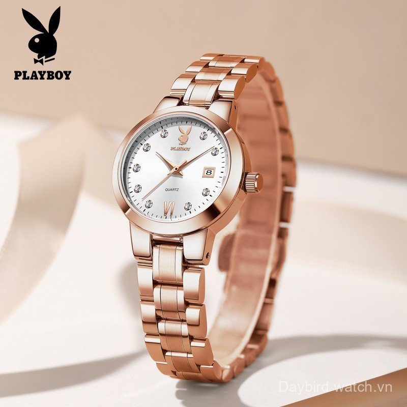 [Hàng có sẵn] Đồng hồ nữ chống nước phát sáng thời trang chính hãng 100% thương hiệu PLAYBOY 3105