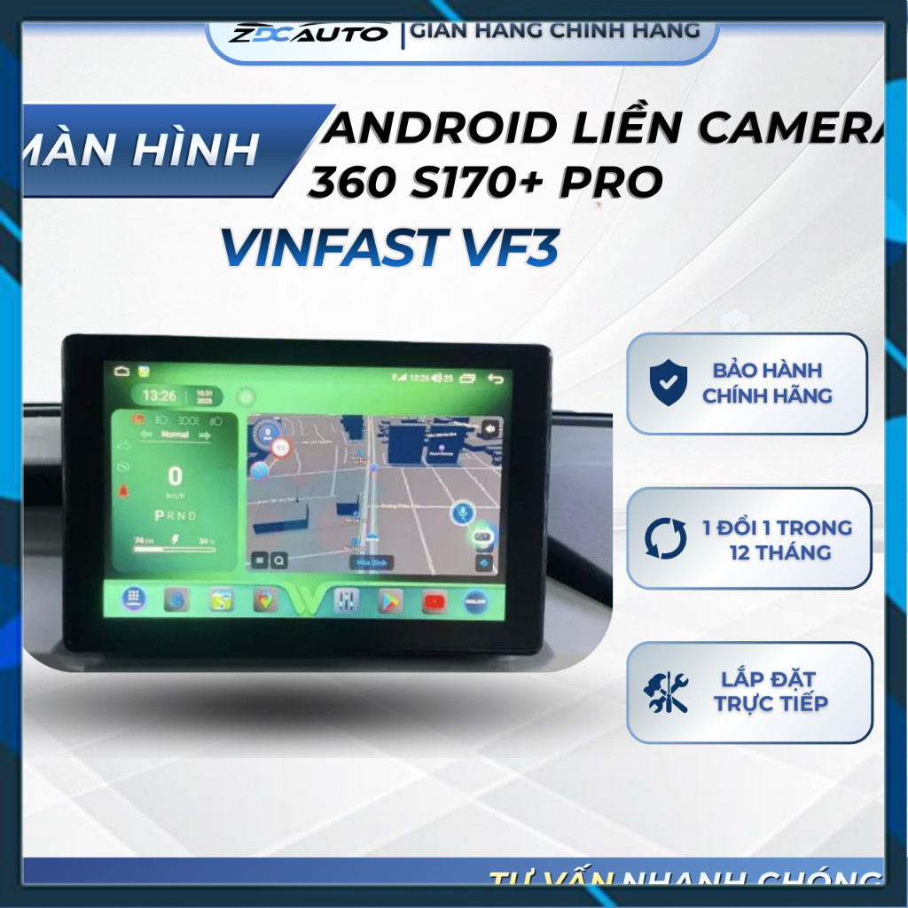 Hot 2026 Màn hình android liền camera 360 Vinfast VF3 - MHU VF3 - MHU WINCA S170+ PRO