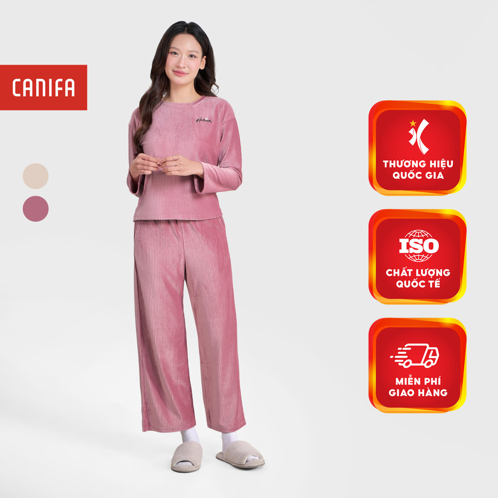 Bộ quần áo nữ dài tay đạt tiêu chuẩn Oeko-Tex CANIFA 6LS25W005