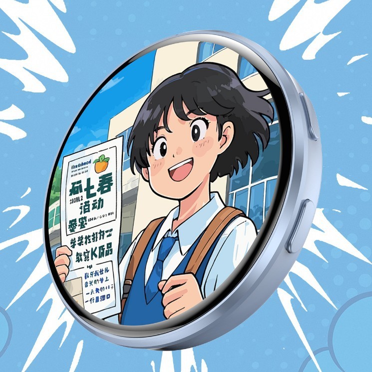 [HERPEVN]Smart Cyber Badge 1 7 Inch HD Display Bluetooth Compatible 6 0 with 30 Hours Use[Ready stoc