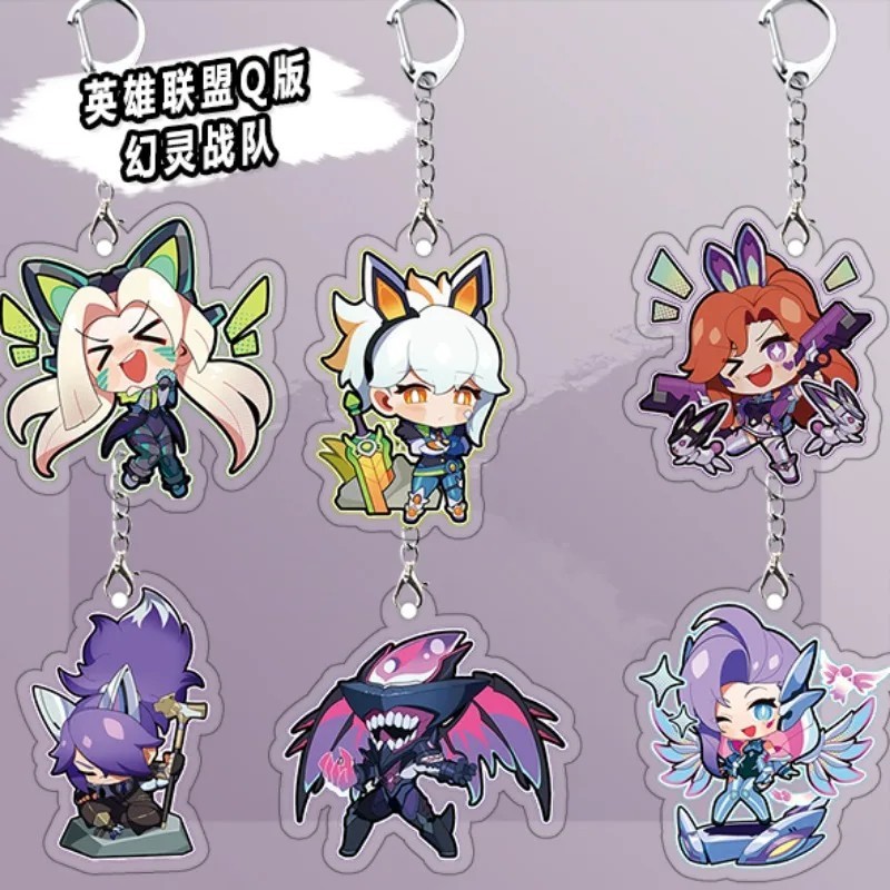 Móc khóa Liên Minh Huyền Thoại LMHT Chibi Mica Acrylic Aatrox Jinx Riven Irelia Miss Fortune mô hình